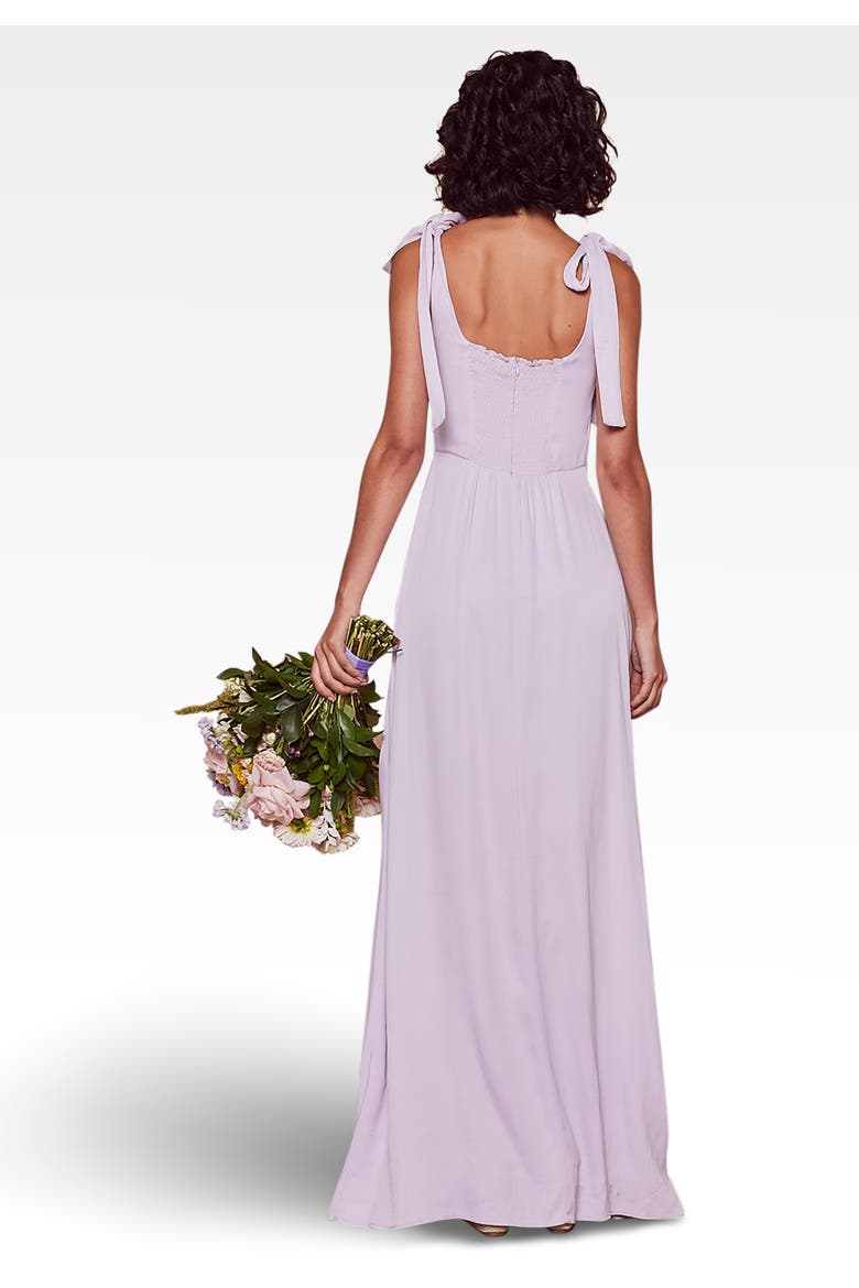 Allegra Tie Shoulder Bridesmaid Dress, Alternate, color, Lilac