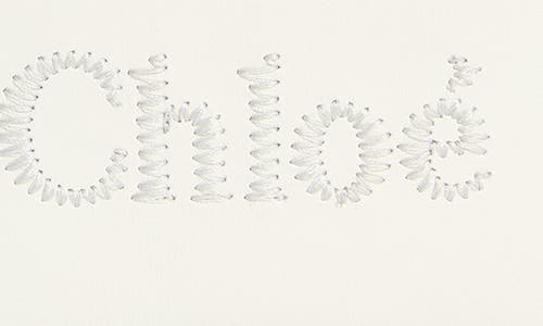 Chloé Sense Embroidered Logo Card Case In White