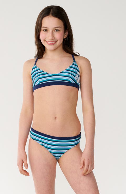 Kids' Tropical Stripe Two-Piece Swimsuit