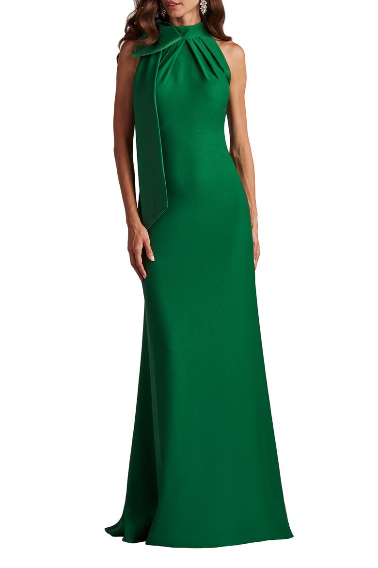 Bow Detail Sleeveless Gown, Main, color, BAMBOO