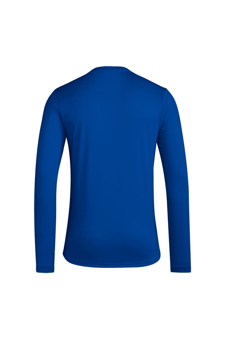 Men's adidas  Royal Kansas Jayhawks Locker On-Court In the Fade AEROREADY Long Sleeve T-Shirt, Alternate, color, Royal