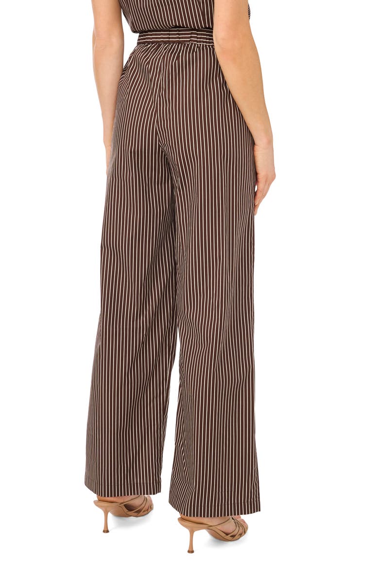 Striped Pull On Pants with Side Slits, Alternate, color, CHICORY COFFEE