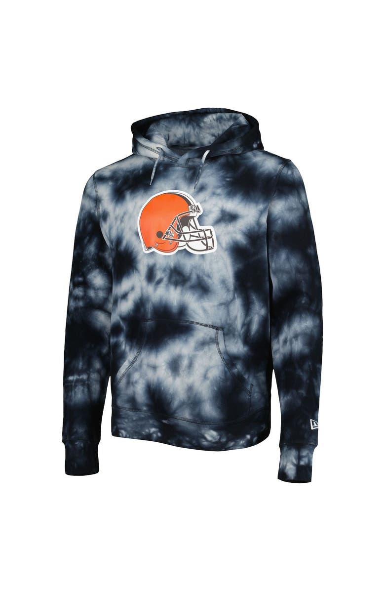 New Era Men's New Era Black Cleveland Browns Team Tie-Dye Pullover Hoodie, Alternate, color, Black