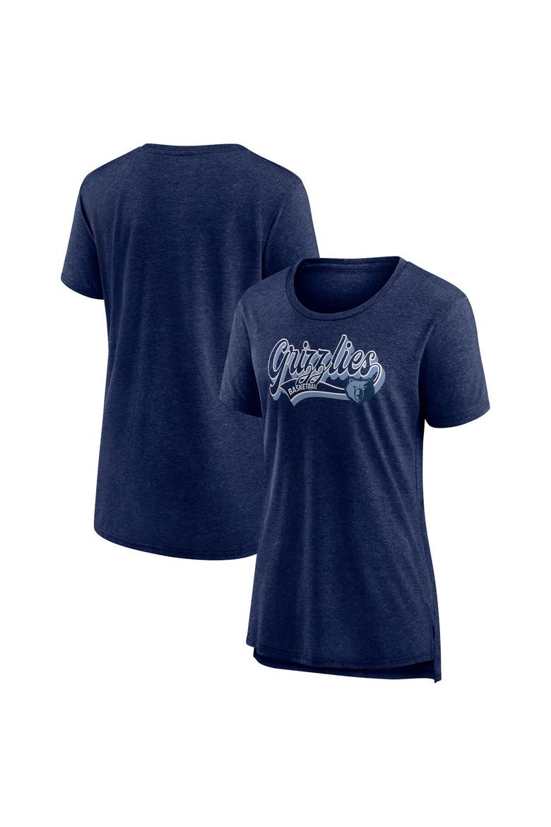 Women's Fanatics Branded Heather Navy Memphis Grizzlies League Leader Tri-Blend T-Shirt, Alternate, color, Heather Navy