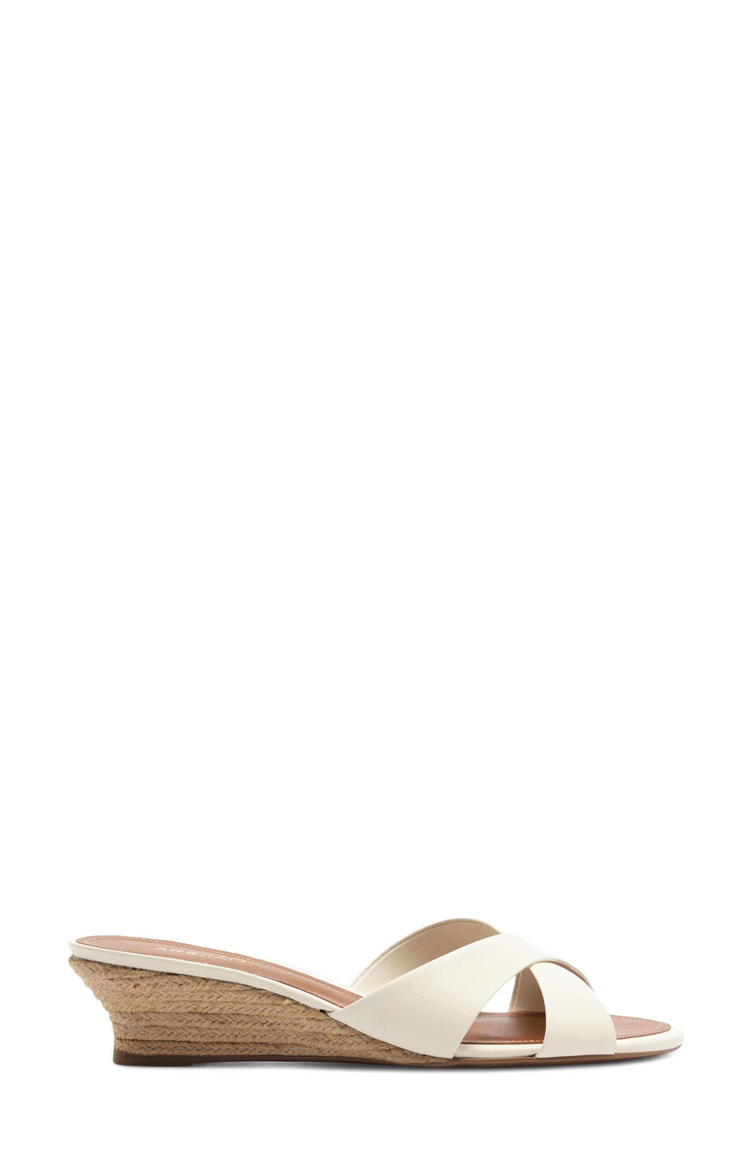 Arezzo Ava Wedge Sandal, Alternate, color, Crema White