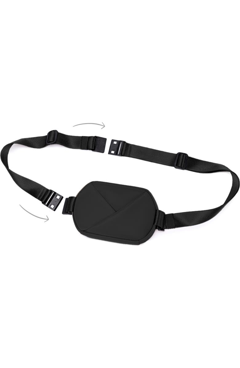 Lux and Nyx Origami Sling Belt Bag With Extender Strap, Alternate, color, Black