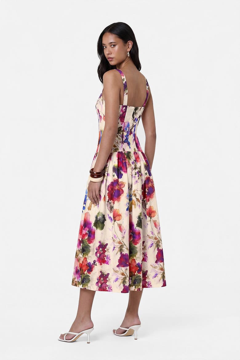 Makenna Floral Dress, Alternate, color, WATERCOLOR FLORA
