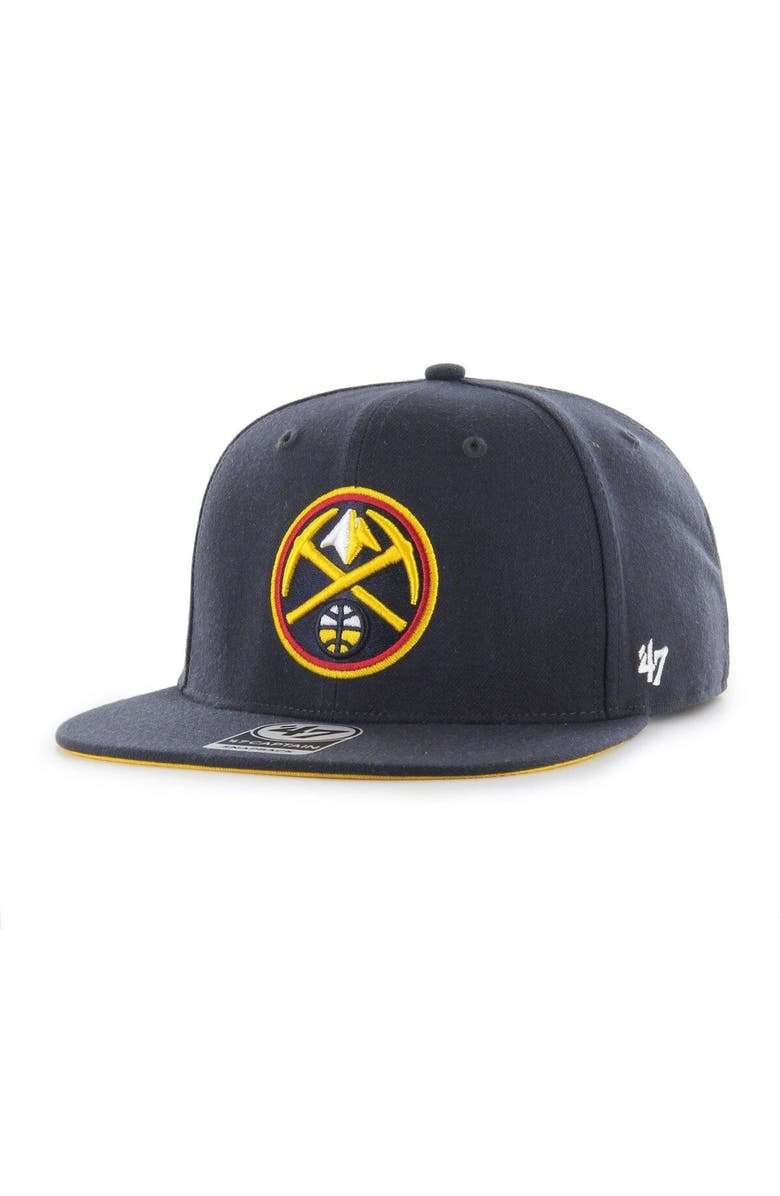 '47 Men's '47  Navy Denver Nuggets Sure Shot Captain Snapback Hat, Alternate, color, 