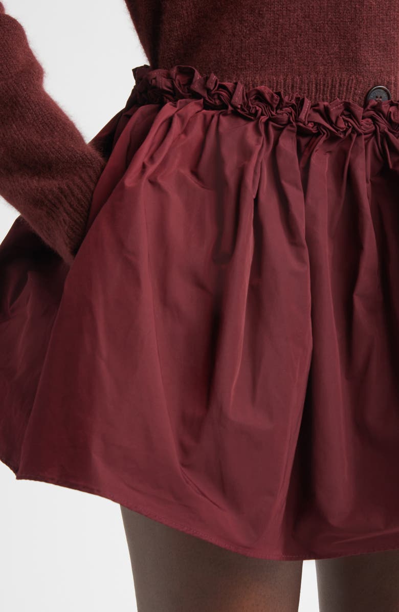 Shushu/Tong Floral Waist Miniskirt, Alternate, color, Wine Red