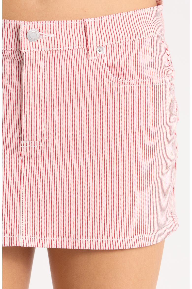 Stripe Denim Miniskirt, Alternate, color, RED/ WHITE STRIPE