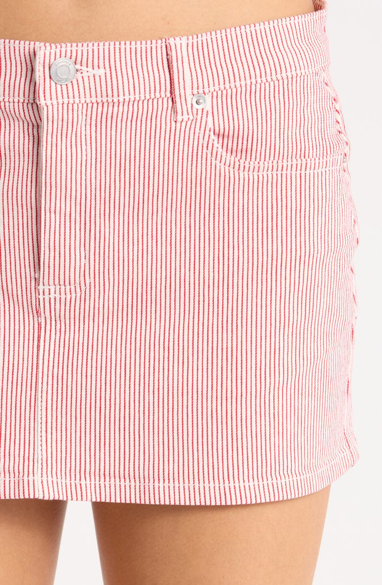 Florence by Mills Stripe Denim Miniskirt, Alternate, color, Red/ White Stripe