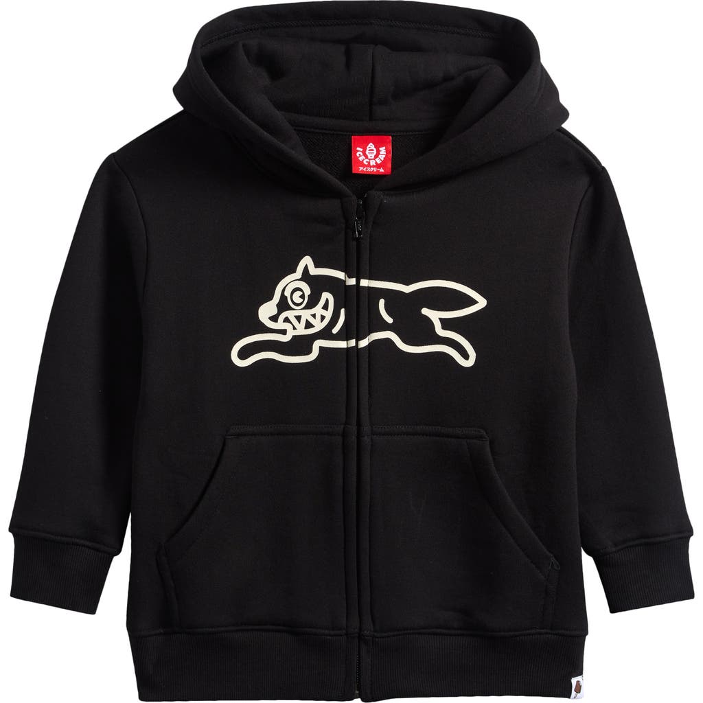 Icecream Kids Dog Town Zip Front Hoodie In Black