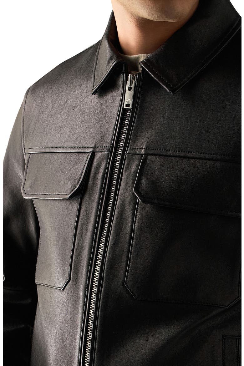 Jacques Leather Jacket, Alternate, color, BLACK