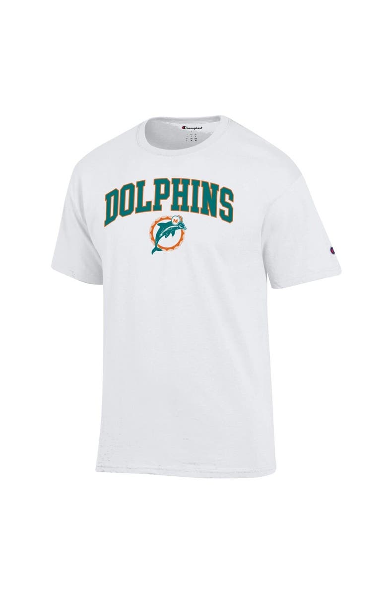 Champion Men's Champion White Miami Dolphins Arch Over Logo T-Shirt, Alternate, color, White
