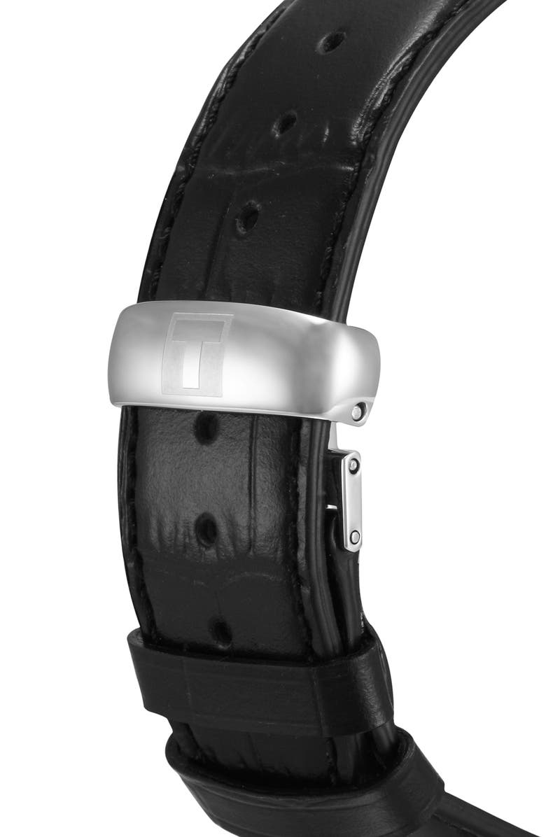 Tissot Tradition Leather Strap Watch, 42mm, Alternate, color, 