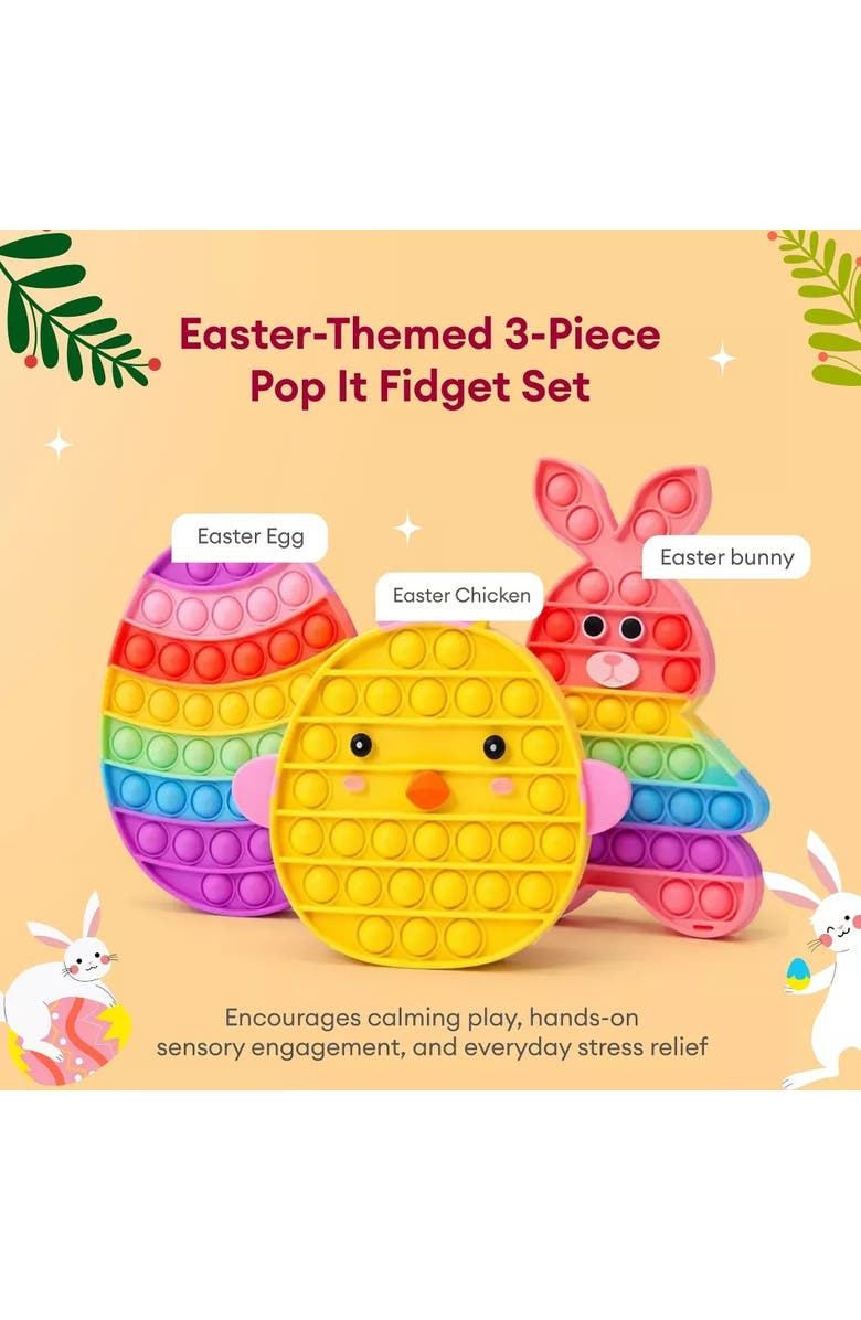 Sperric Easter Pop It Plush Basket Fidget Toy Set, Alternate, color, Multicolor
