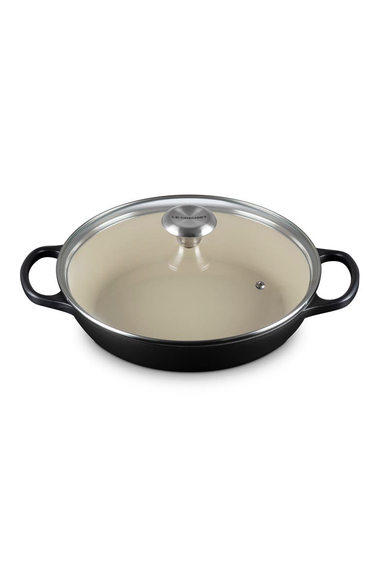 Signature 2.25-Quart Enameled Cast Iron Braiser, Main, color, LICORICE