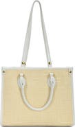 Rachel Zoe Raffia Contrast Tote Bag