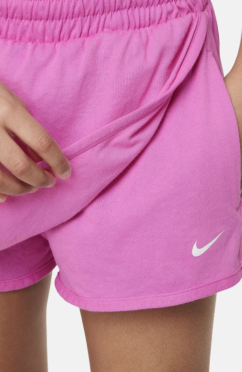 Nike Girls Sportswear T Shirt Breezy Mid Rise Skort Court Borough Low 2 Adjustable Strap Closure Casual S In Playful Pink/white