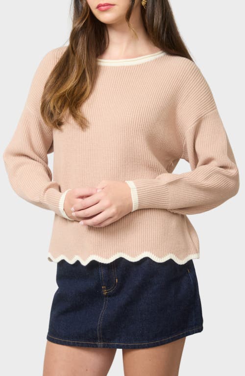 Blu Pepper Wavy Sweater In Neutral