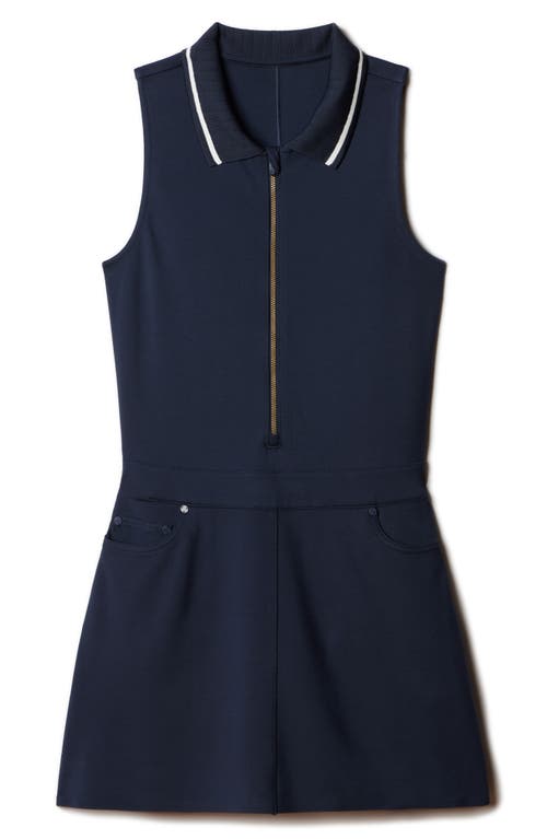 Shop Rhone Pin Ponte Minidress In Navy Blue