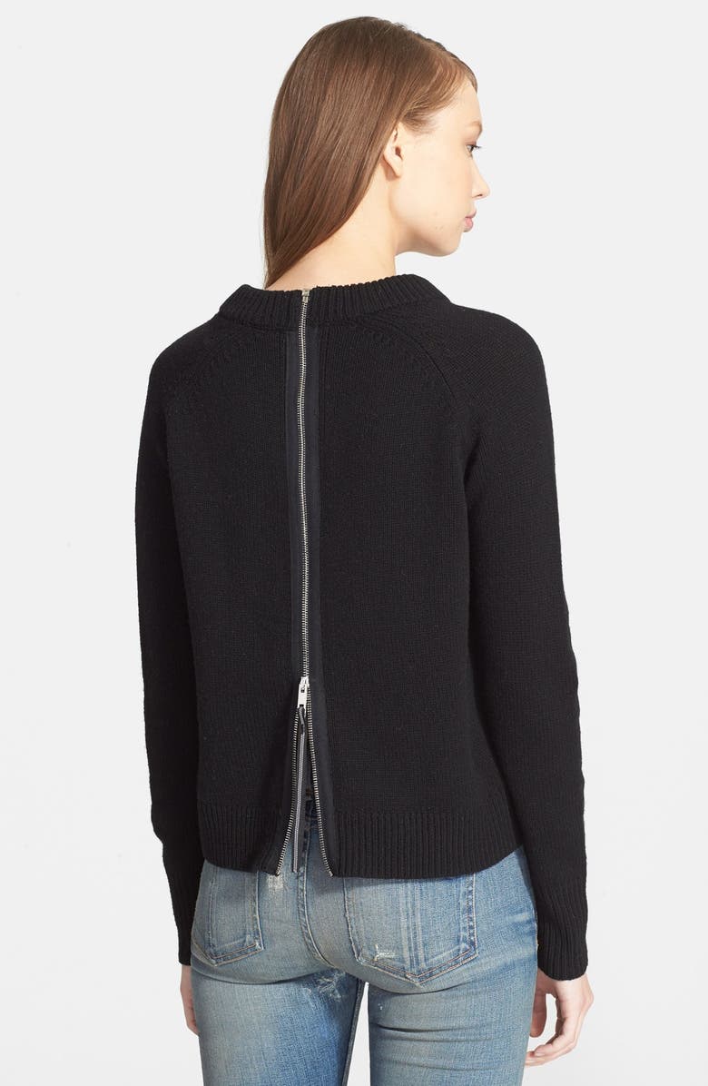 rag & bone/JEAN 'Amelia' Zip Back Sweater, Alternate, color, 