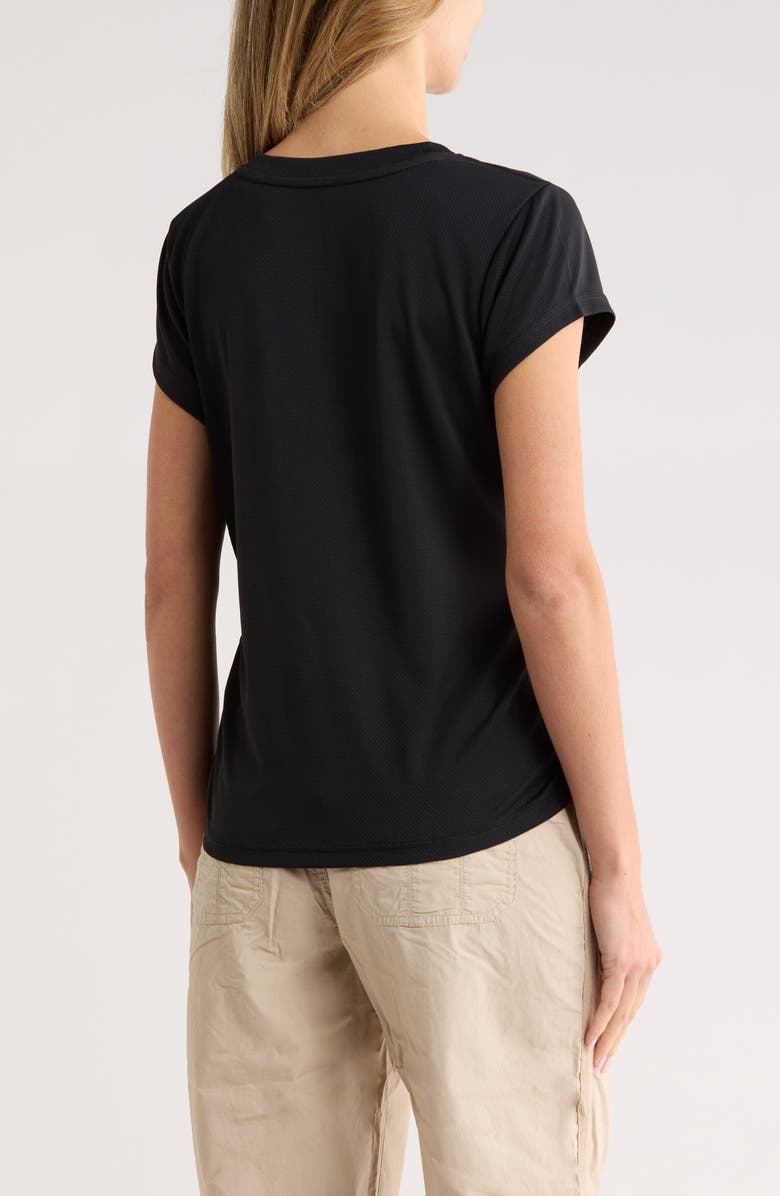 DKNY Ruched Tech T-Shirt, Alternate, color, Black