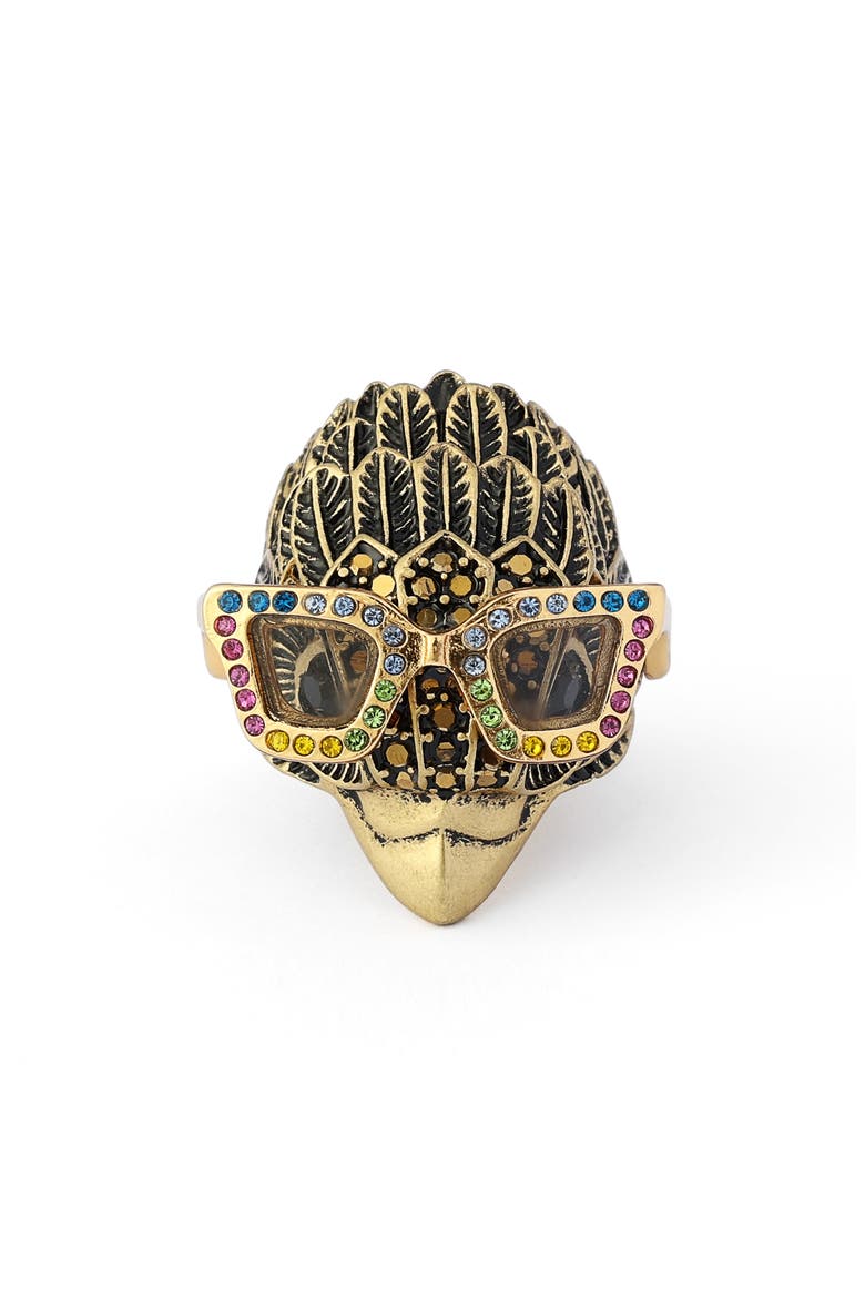 Sunglass Eagle Cocktail Ring, Main, color, BRASS