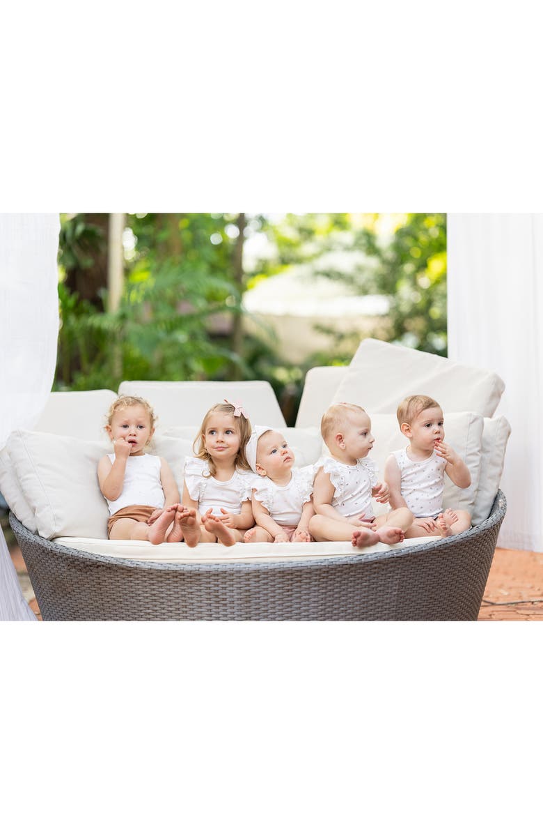 Manière Print Bodysuit & Bloomers Set, Alternate, color, Camel