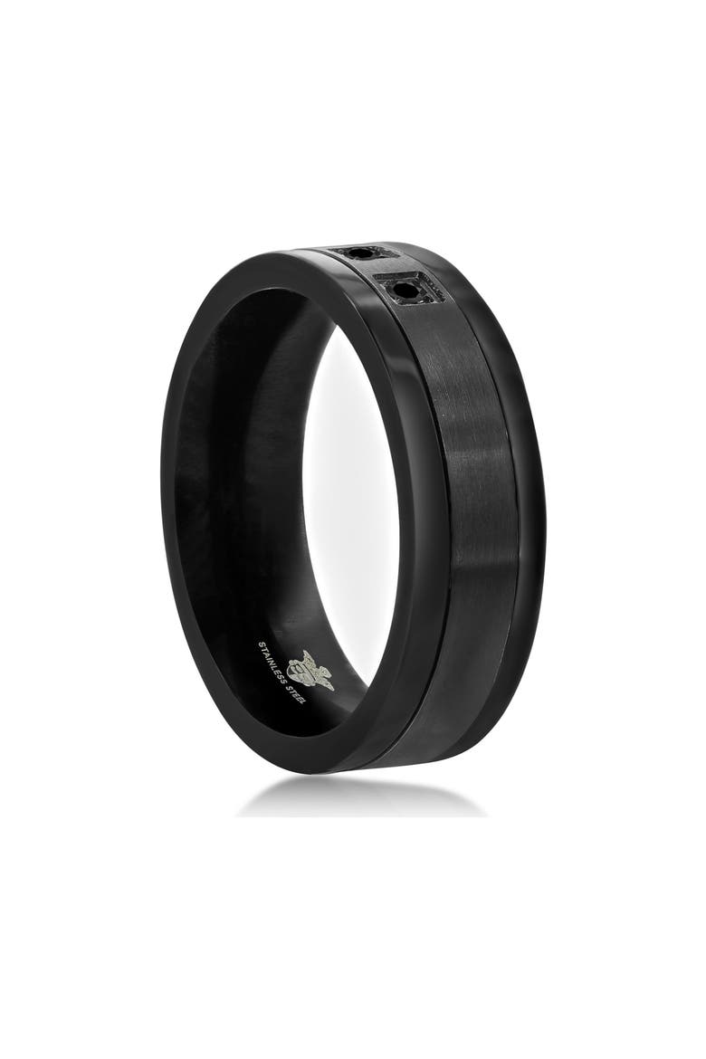Men's Cubic Zirconia Band Ring, Alternate, color, BLACK