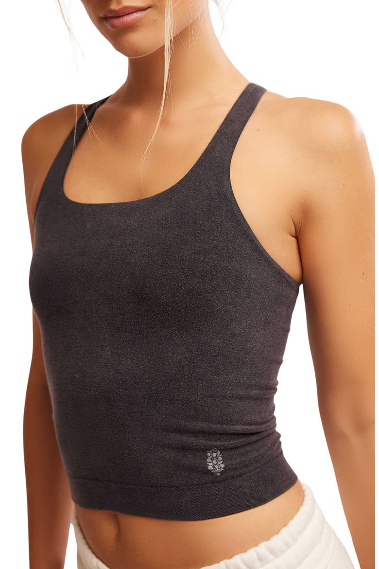 FP Movement Go To Smooth Square Neck Camisole, Alternate, color, WASHED BLACK