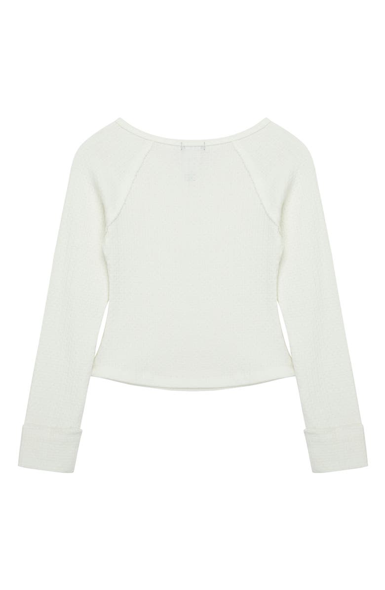 Truce Kids' Waffle Stitch Long Sleeve Top, Alternate, color, Off-White