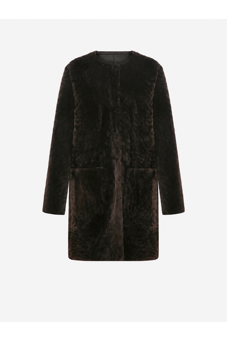 Vivage Reversible Merino Shearling Coat, Main, color, Dark Brown