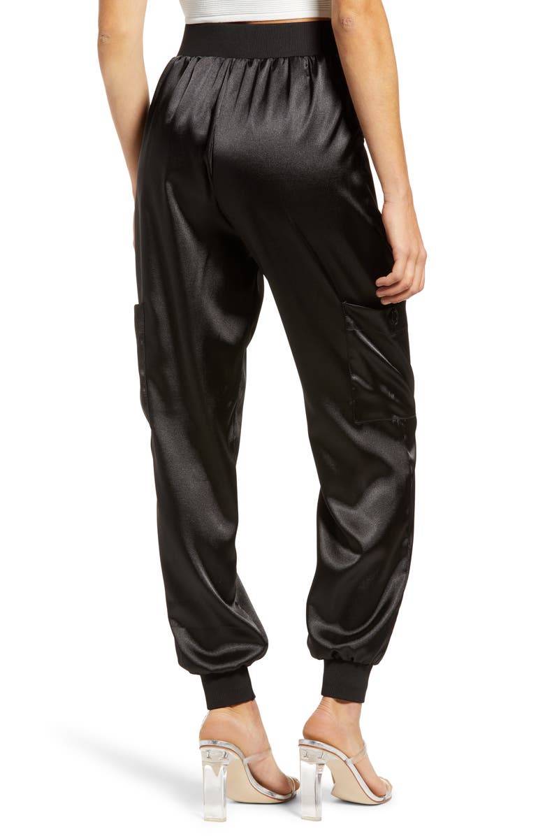 Leith Satin Cargo Joggers, Alternate, color, 