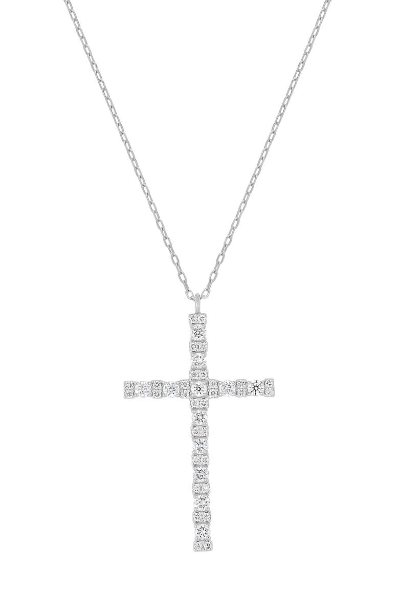 Bony Levy Mika Diamond Cross Pendant Necklace, Main, color, 18Kw 42Dird0.25