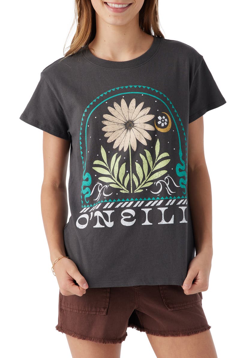 O'Neill Kids' Moonlit Daisy Cotton Jersey Graphic T-Shirt, Main, color,