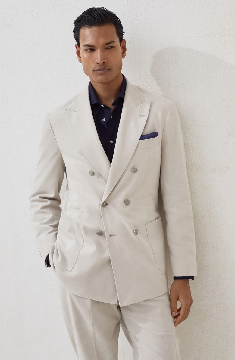 Brunello Cucinelli One-and-a-half breasted blazer, Alternate, color, Ivory