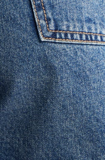 Embellished High Waist Raw Hem Cutoff Denim Shorts