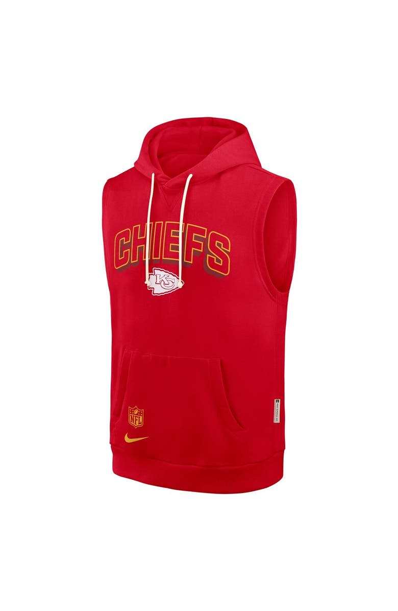 Nike Men's Nike Red Kansas City Chiefs Sideline Performance Sleeveless Pullover Hoodie, Alternate, color, Red