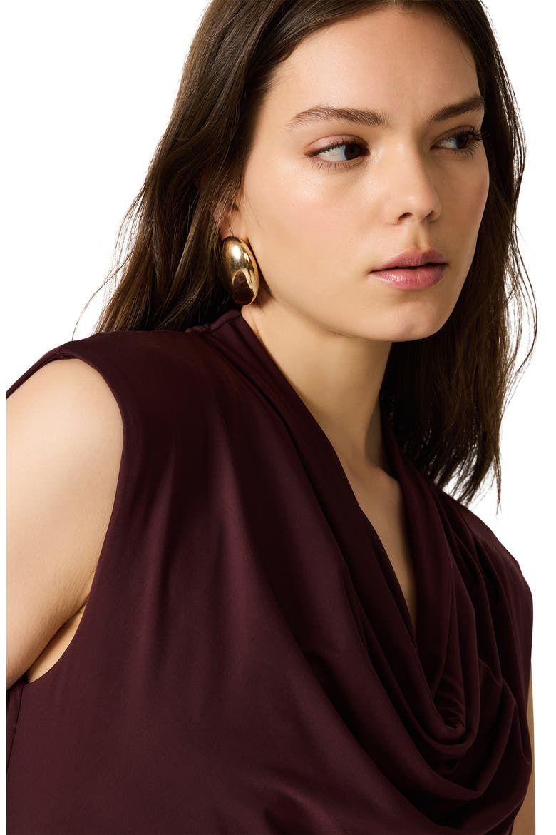 Leticia Cowl Neck Minidress, Alternate, color, CHOCOLATE