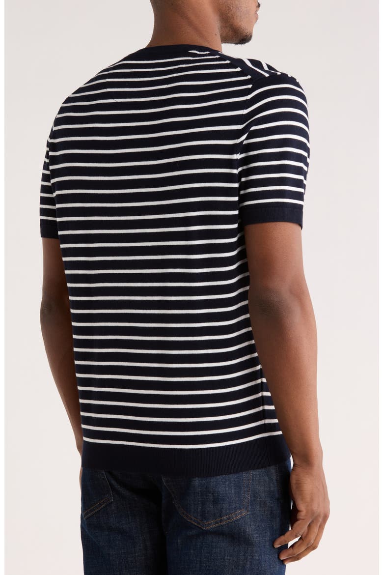 Stripe Sweater T-Shirt, Alternate, color, NAVY W/ WHITE STRIPES