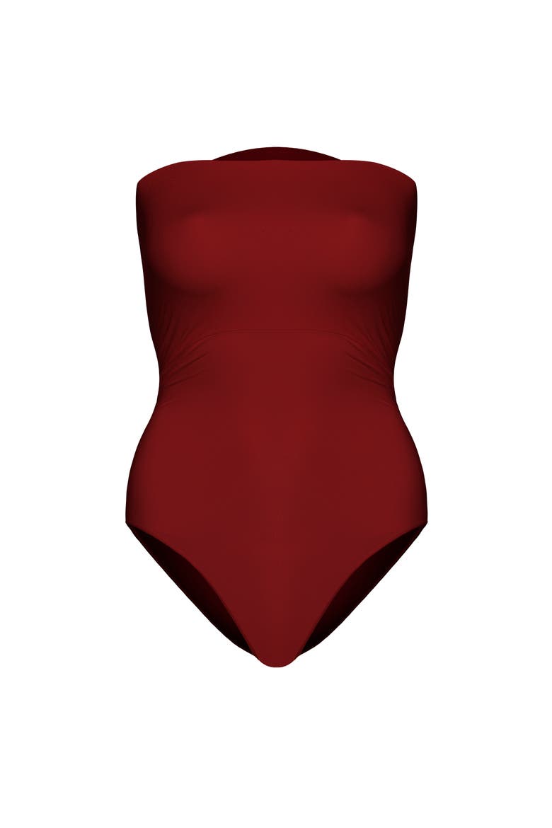 Seamless Forming Strapless Bodysuit, Alternate, color, Wild Cherry