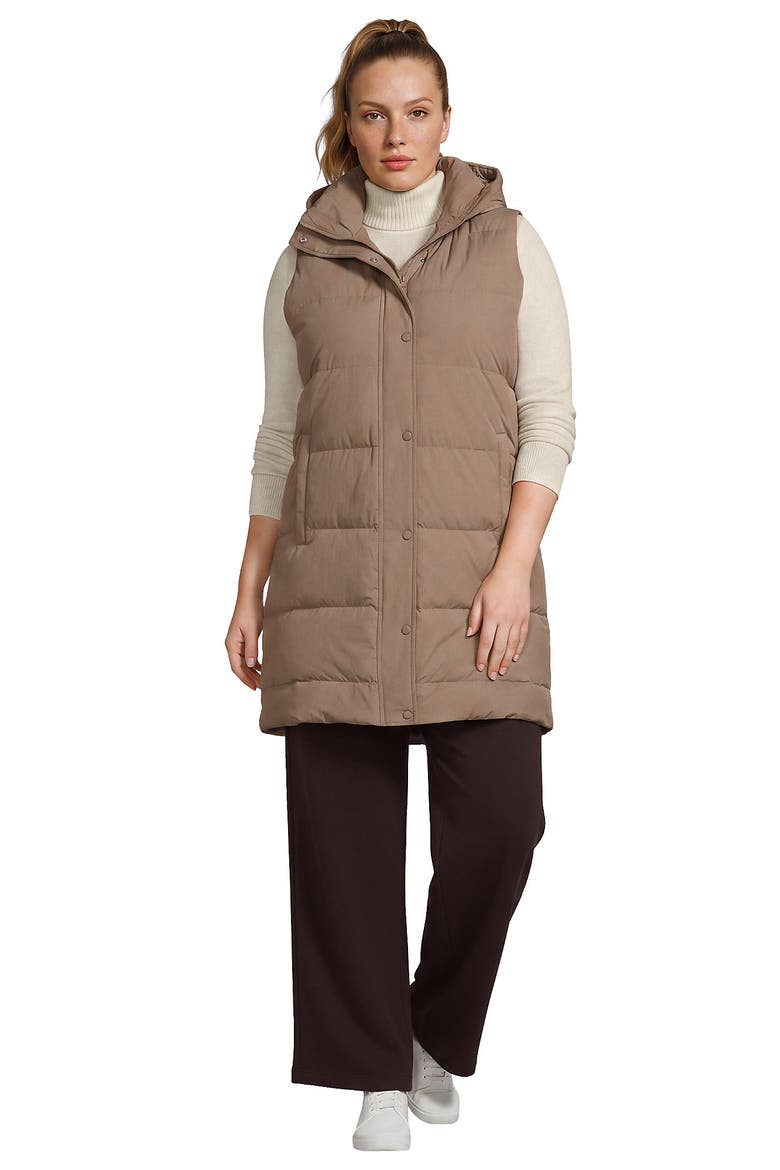 Wide Channel 600 Down Puffer Long Vest, Main, color, Cocoa