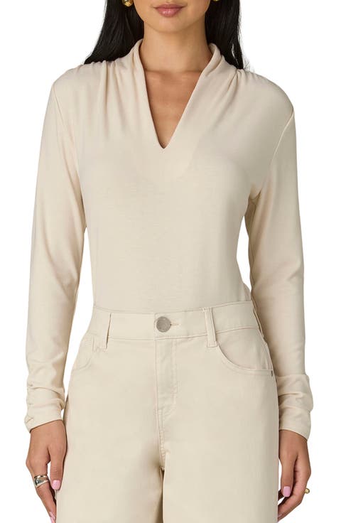 Shawl Neck Knit Top