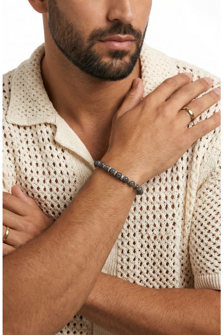 Liam Labradorite Beaded Bracelet, Alternate, color, SILVER