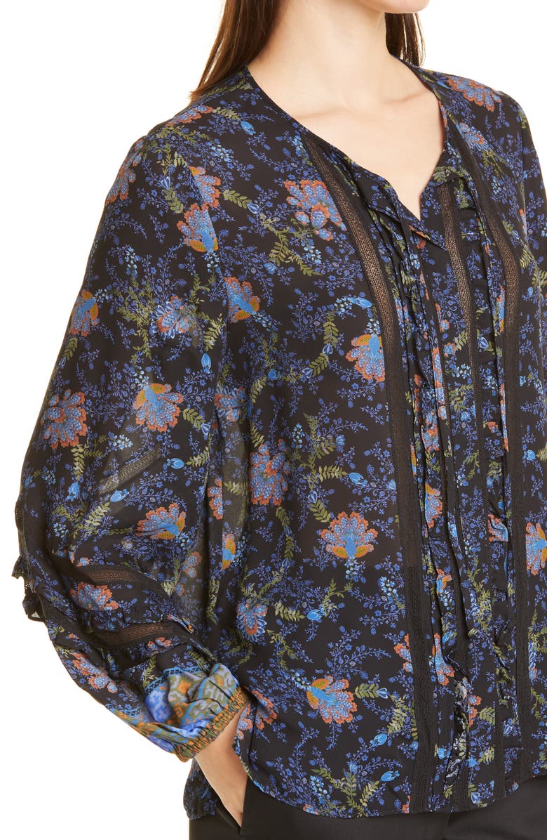 KOBI HALPERIN Brynn Floral Silk Blend Blouse, Alternate, color, 