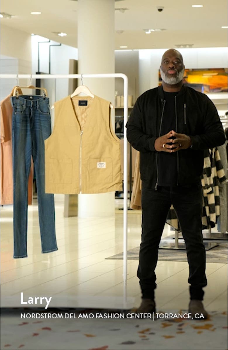 Khaki Zip-Up Cotton Vest, sales video thumbnail