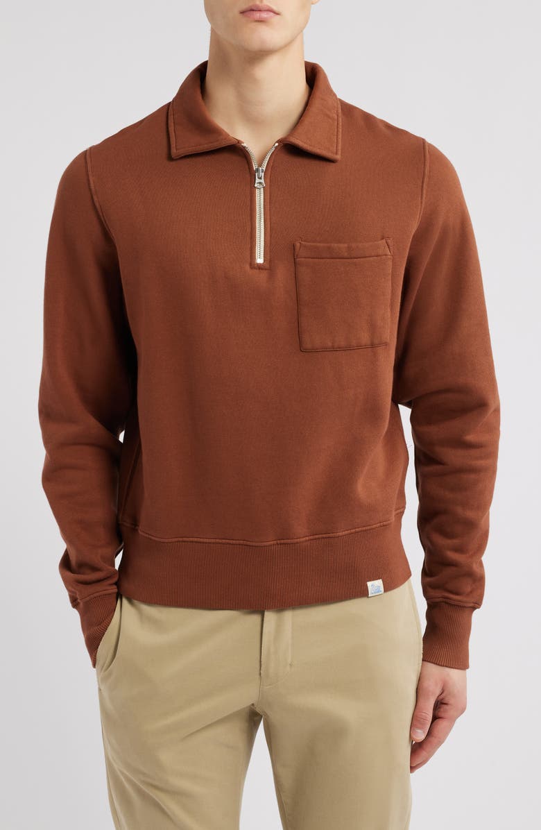 MERZ B SCHWANEN Quarter Zip Organic Cotton Sweatshirt, Main, color, 