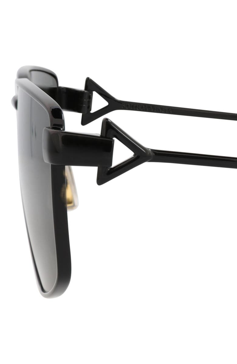 Bottega Veneta 61mm Square Sunglasses, Alternate, color, Black Black Grey