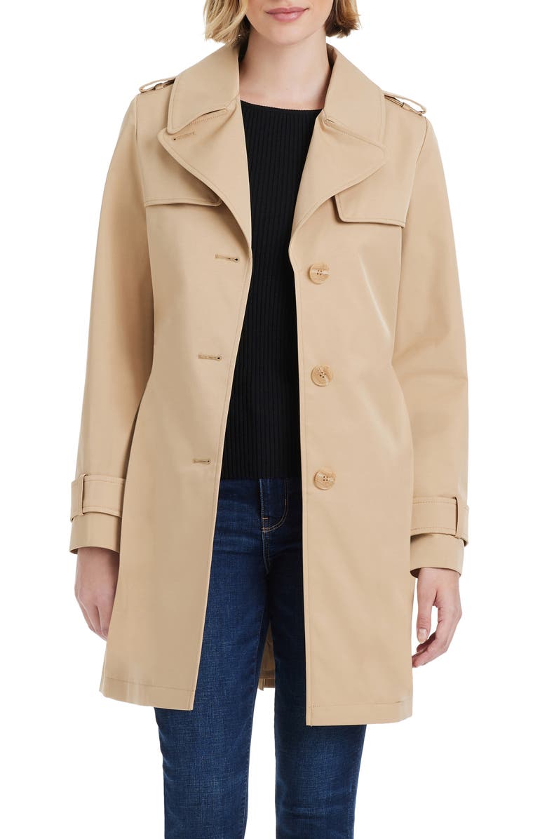 Kate Spade New York short trench coat, Main, color, Spring Khaki